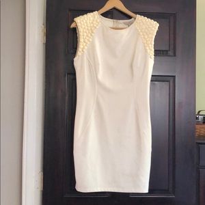 Ted baker fitted cream dress